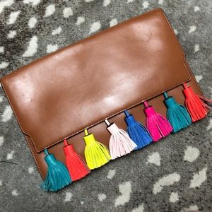 Rebecca Minkoff rainbow tassel clutch/crossbody